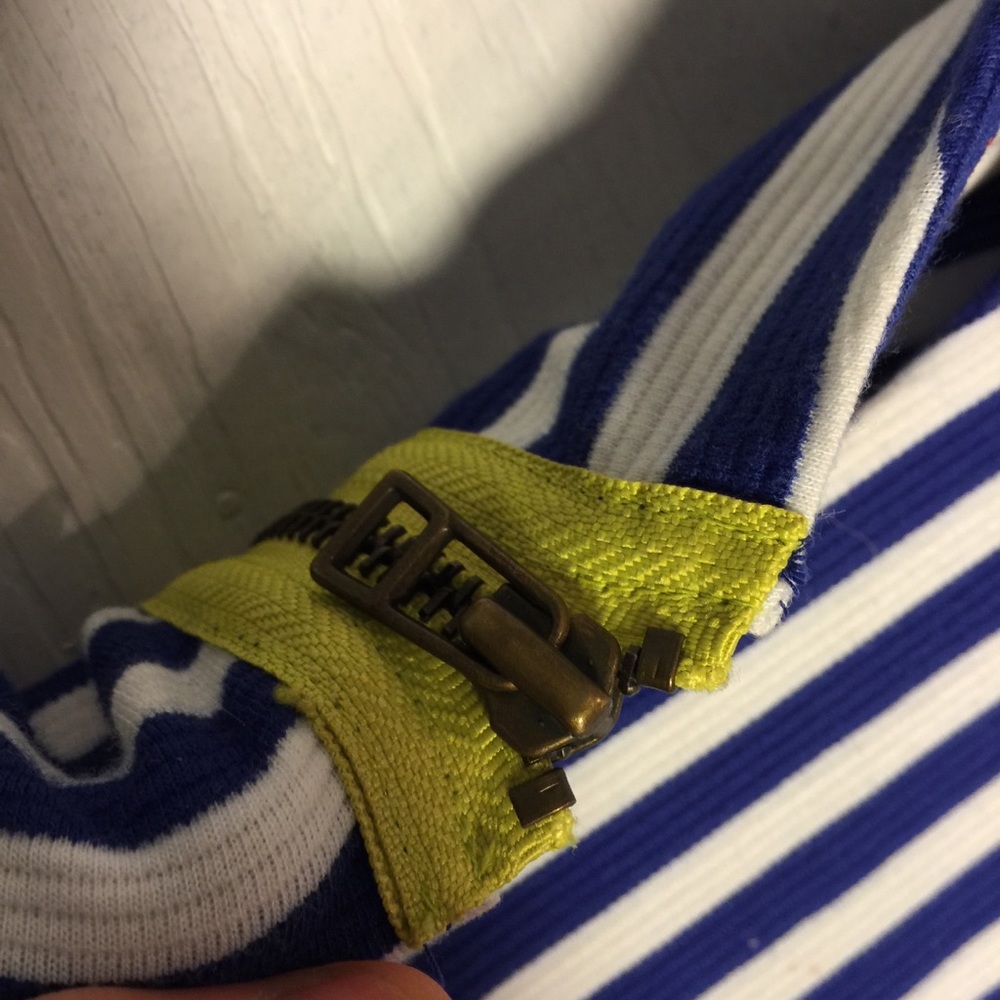 POST MARK ANTHROPOLOGIE blue & white striped top - Picture 6 of 7